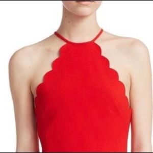 LIKELY Set! Red Reeves Scalloped Crop Top and Skirt